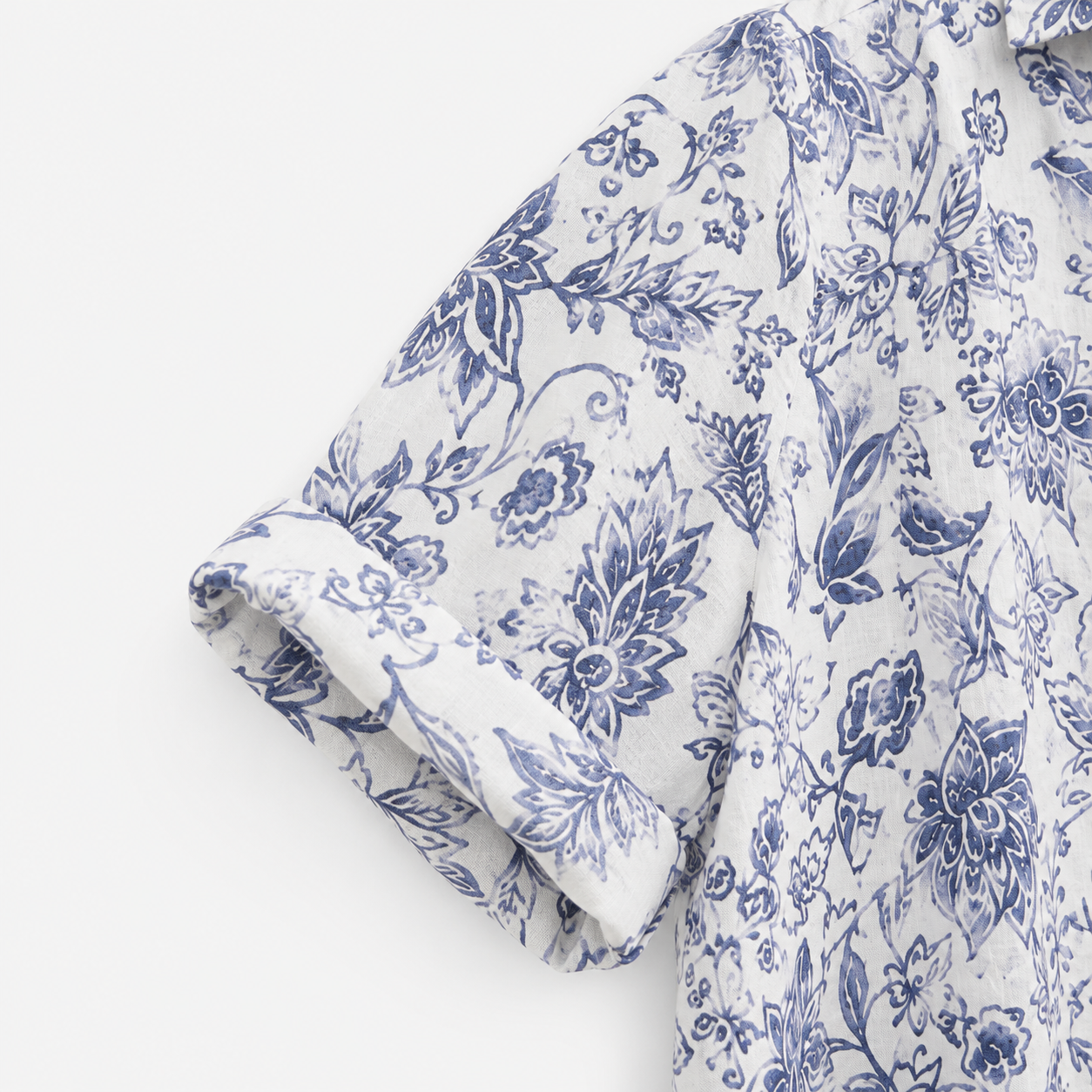 Camisa Azul Estampado Floral