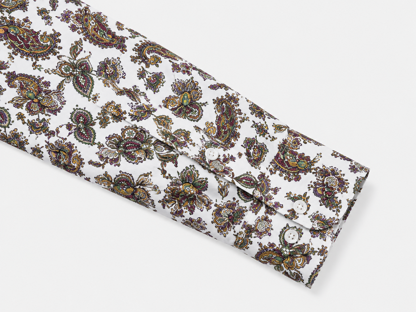 Camisa Blanca Estampado Cachemir Multicolor