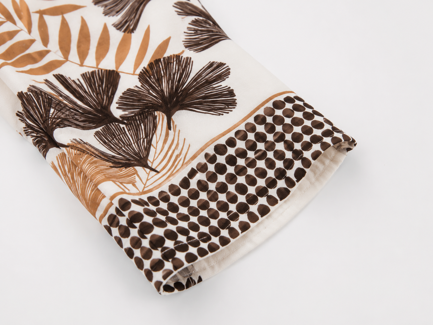 Pantalón Estampado Hojas Arena