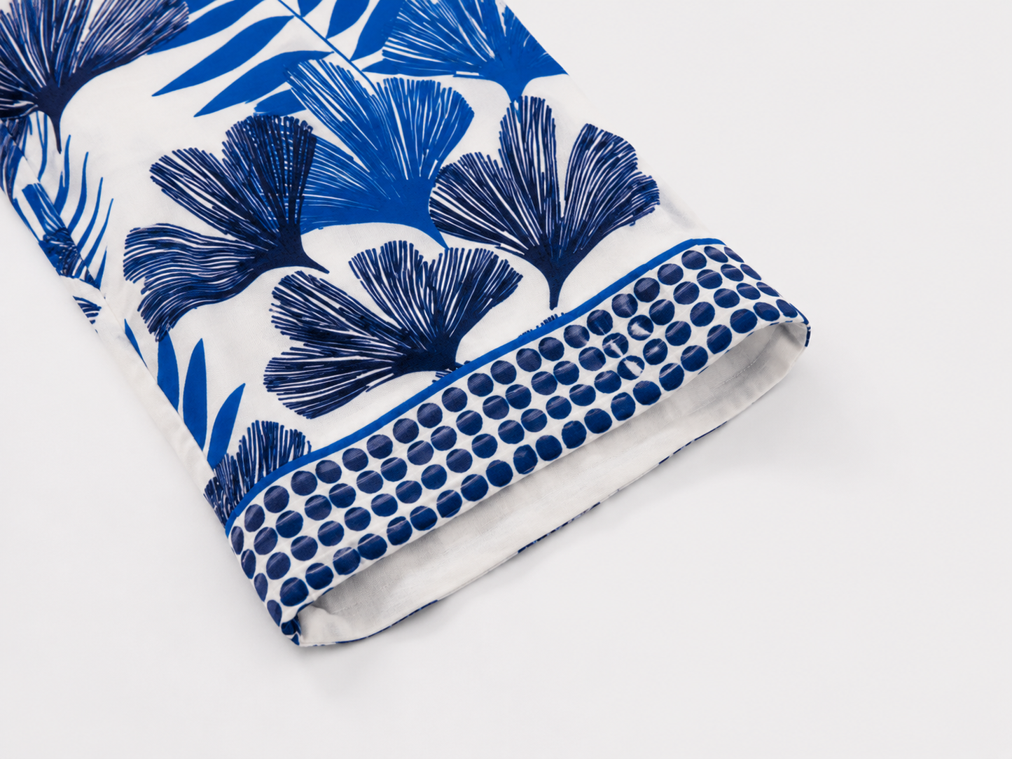 Pantalón Fluido Estampado Tropical Azul