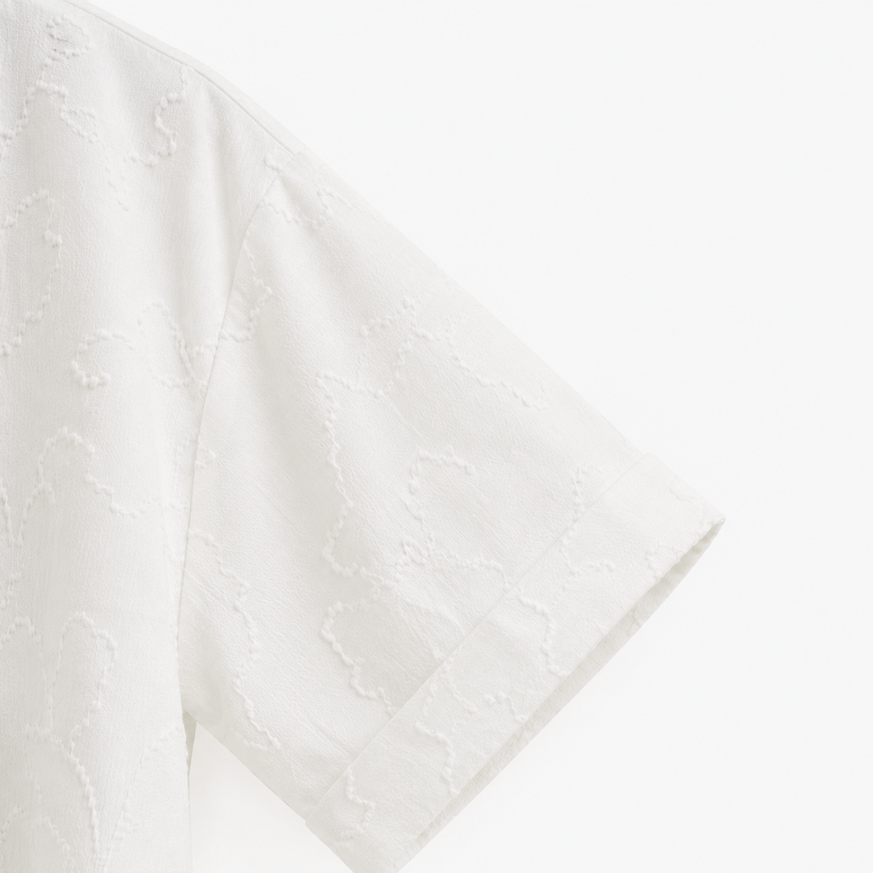Camisa Blanca Textura Floral