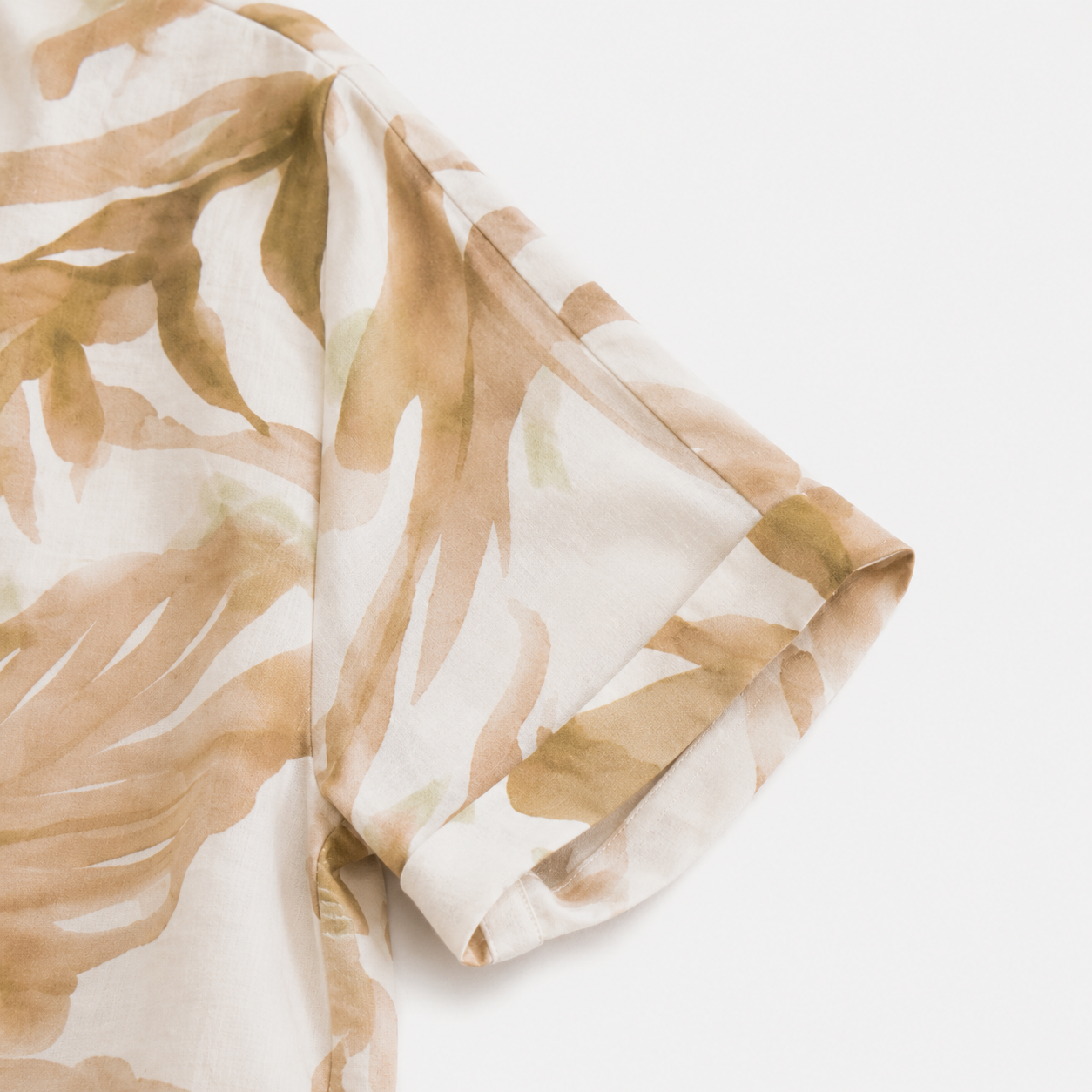 Camisa Tropical Beige Viscosa y Lino