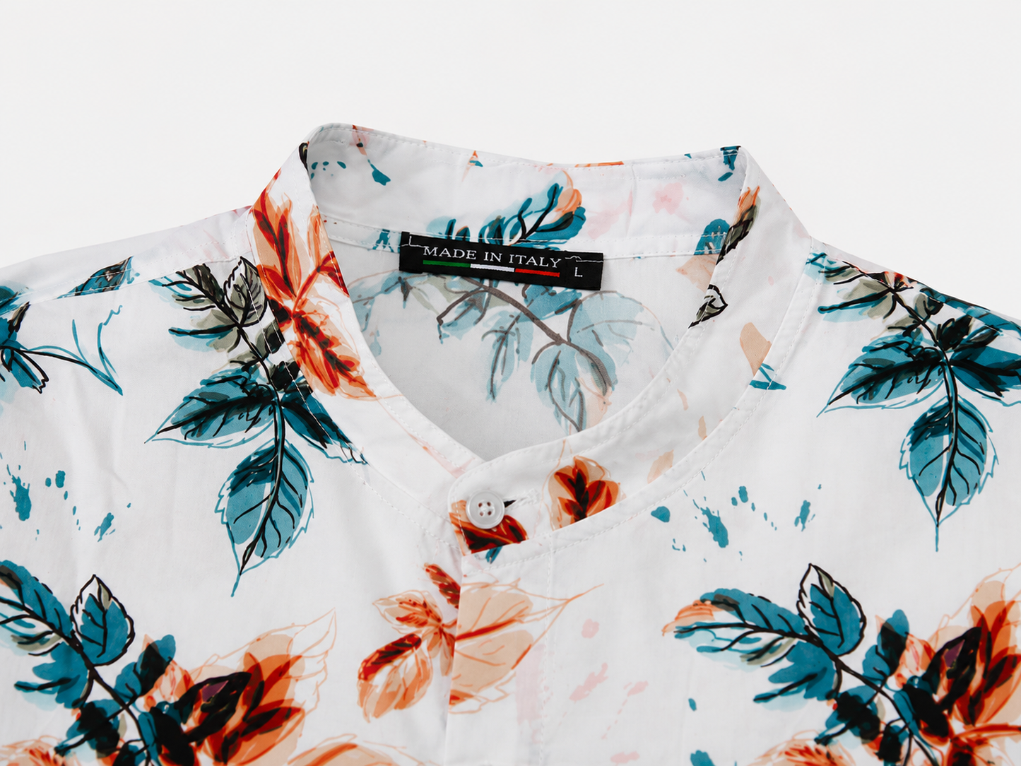 Camisa Estampada Cuello Mao