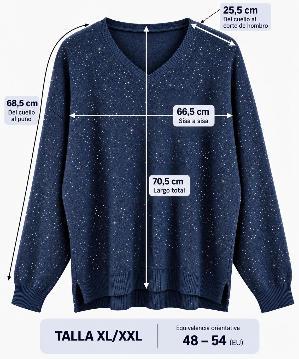 Jersey Oversize de Punto con Brillo