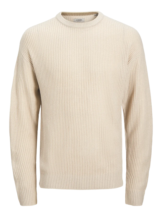 Jersey de Punto Cuello Redondo JREBLOGAN | Suéter Casual para Hombre