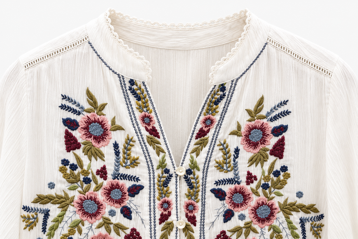 Blusa Bordada Floral – Luna Llena