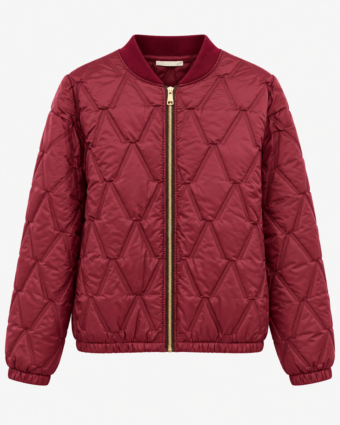 Chaqueta Bomber Acolchada con Cremallera Dorada