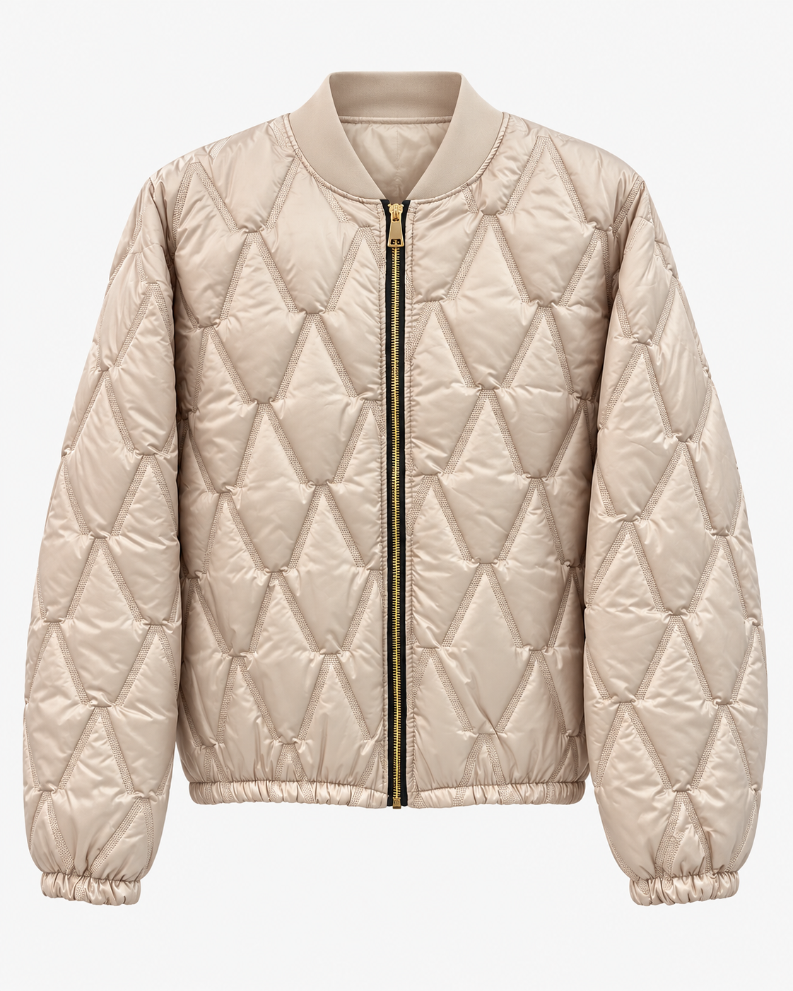Chaqueta Bomber Acolchada con Cremallera Dorada