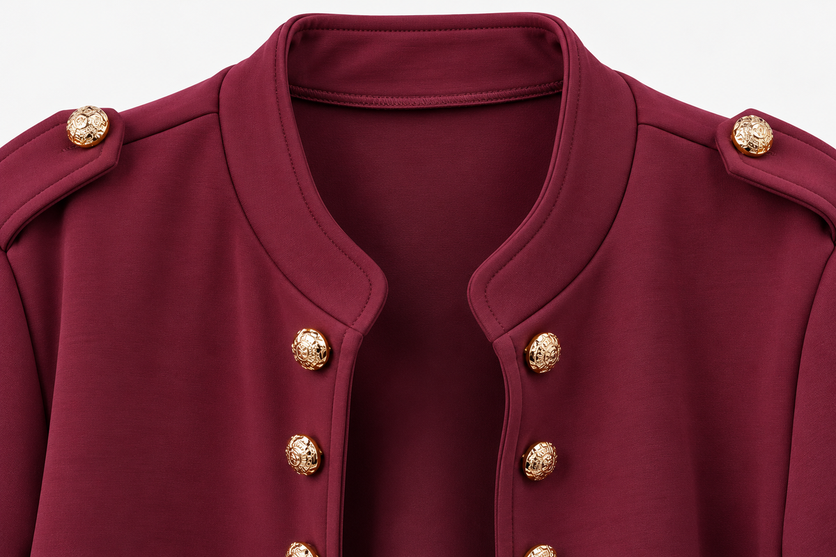 Chaqueta Militar con Botones Dorados