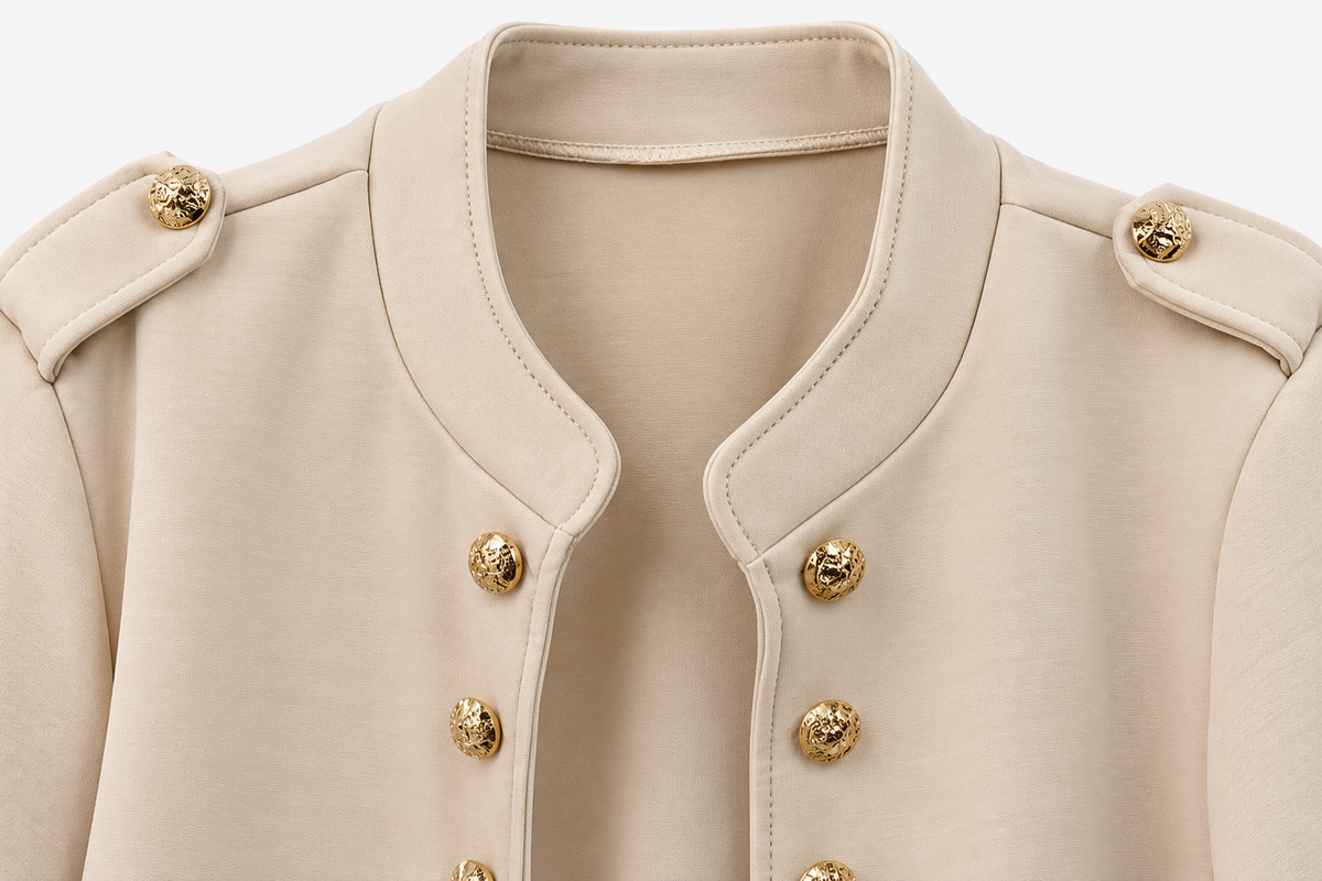 Chaqueta Militar con Botones Dorados