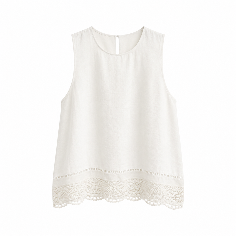Top Blanco Detalle Encaje