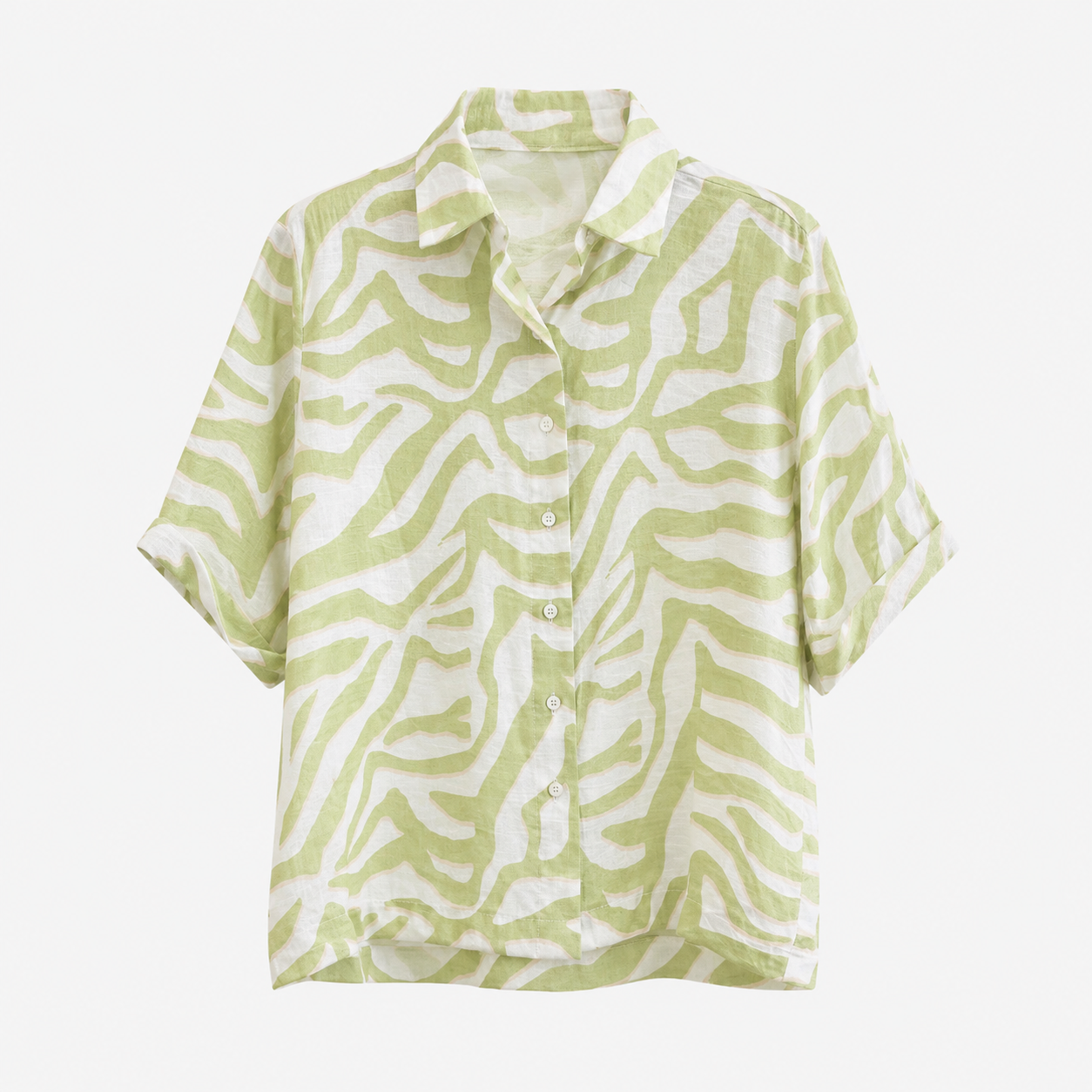Camisa Verde Pistacho Estampada