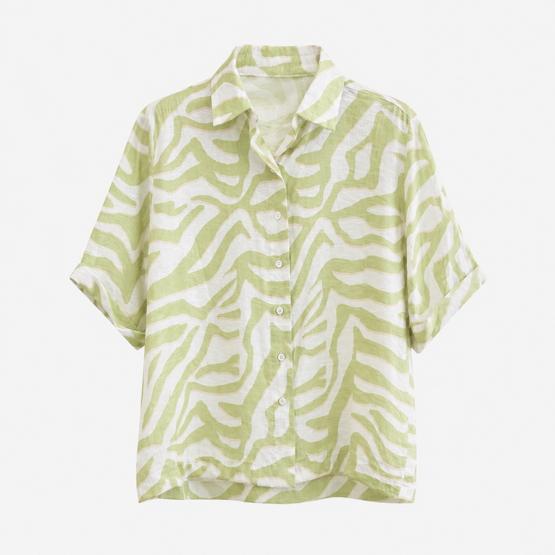 Camisa Verde Pistacho Estampada
