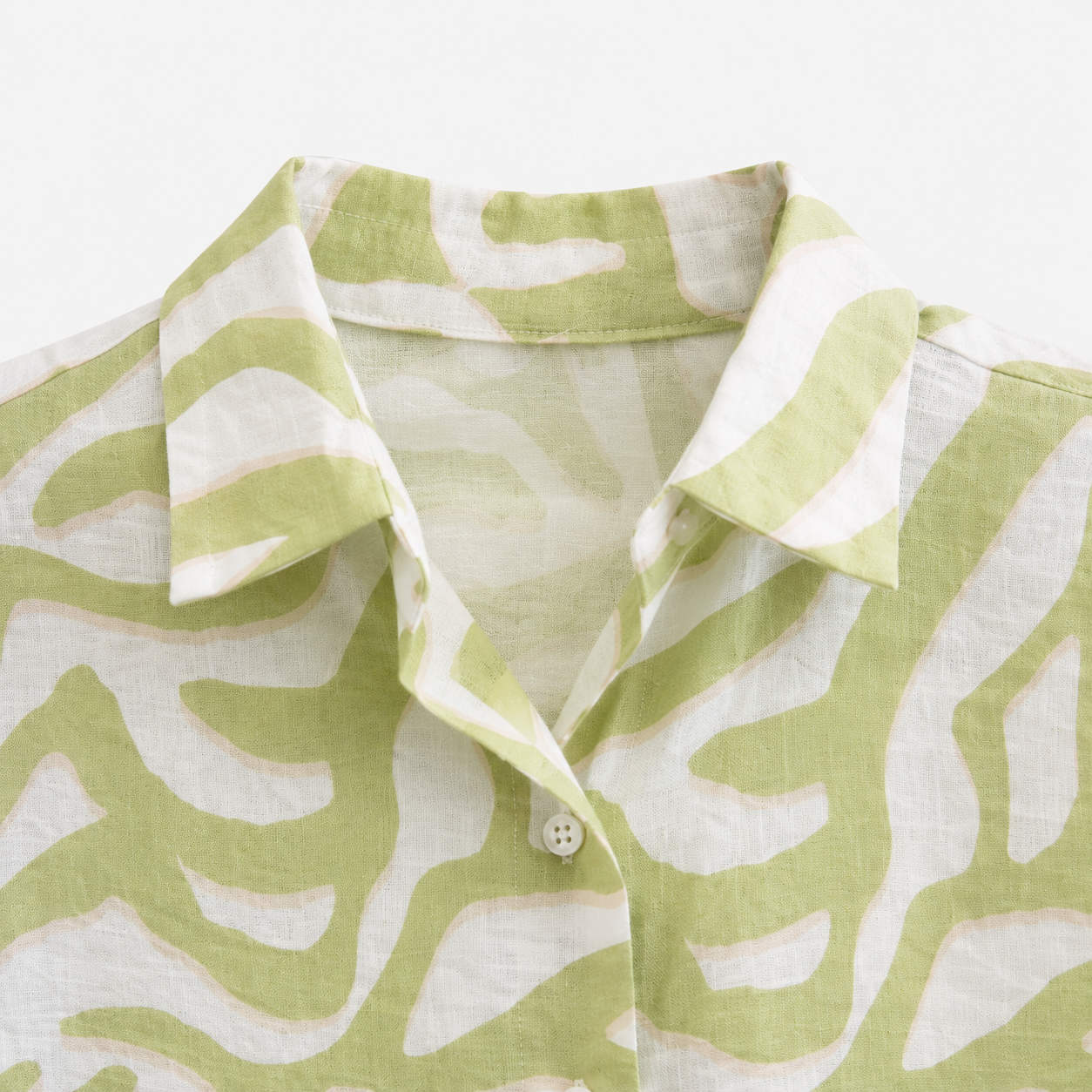 Camisa Verde Pistacho Estampada