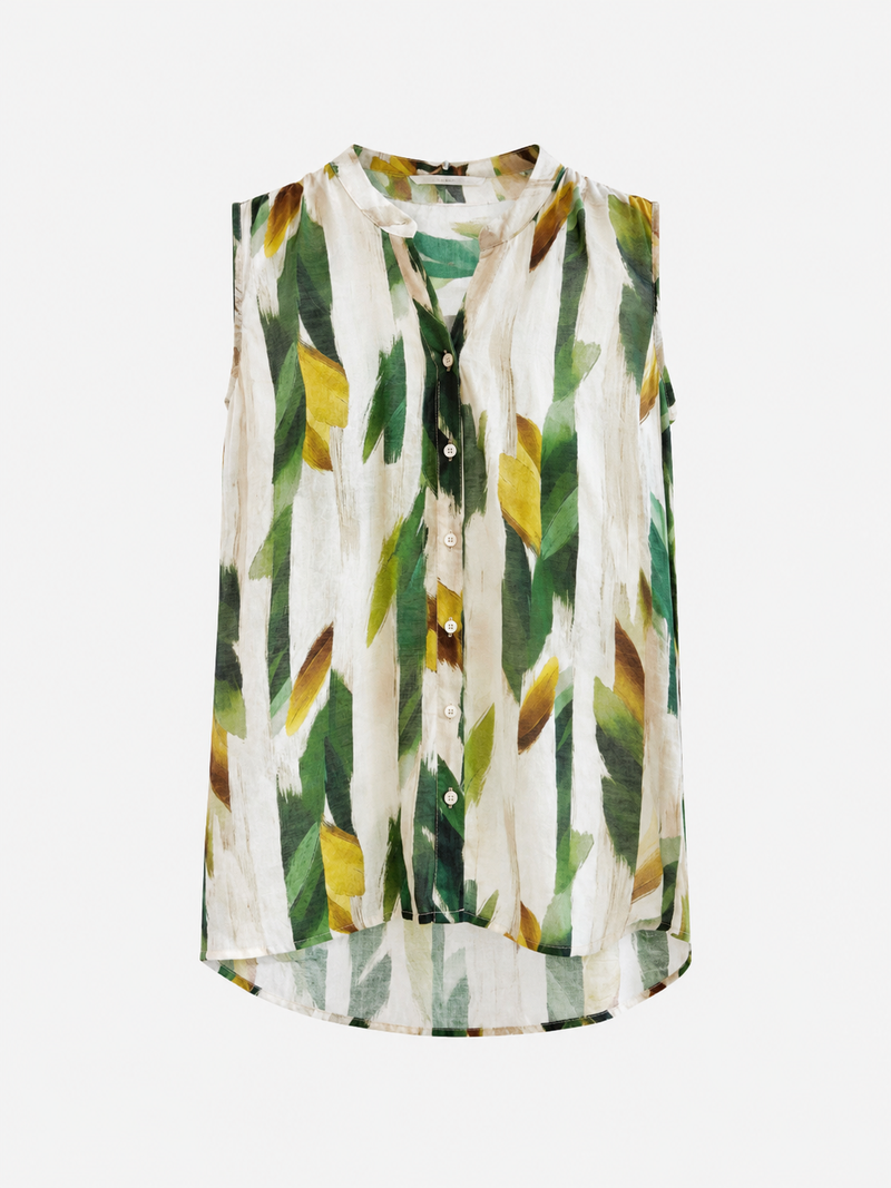 Blusa Verde Hojas Acuarela