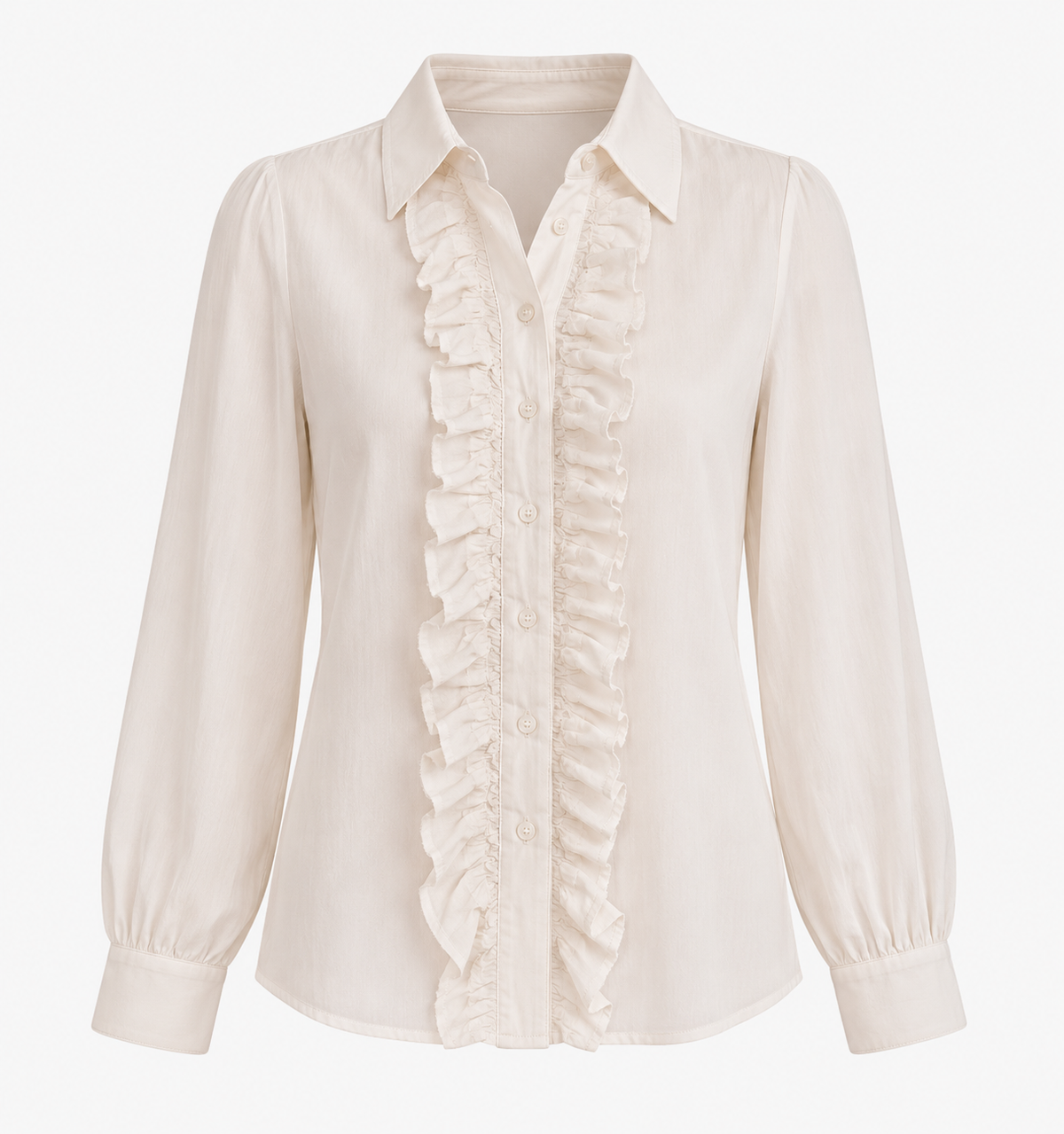 Blusa Cruda con Volantes Frontales