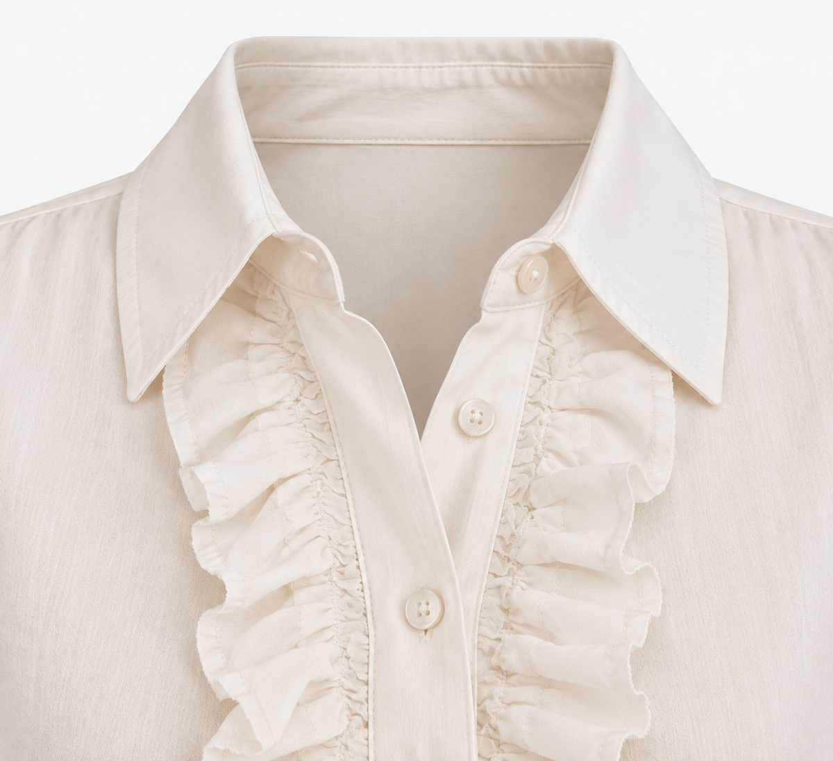 Blusa Cruda con Volantes Frontales