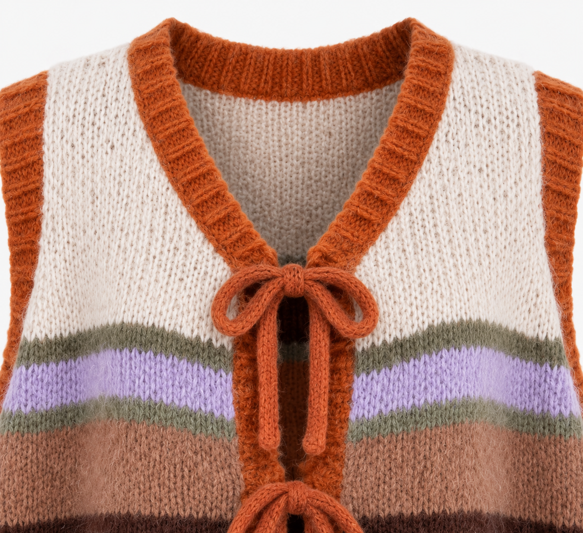Chaleco de Punto Multicolor con Lazos