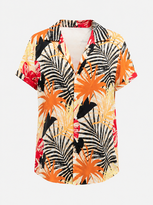 Camisa Hawaiana Naranja