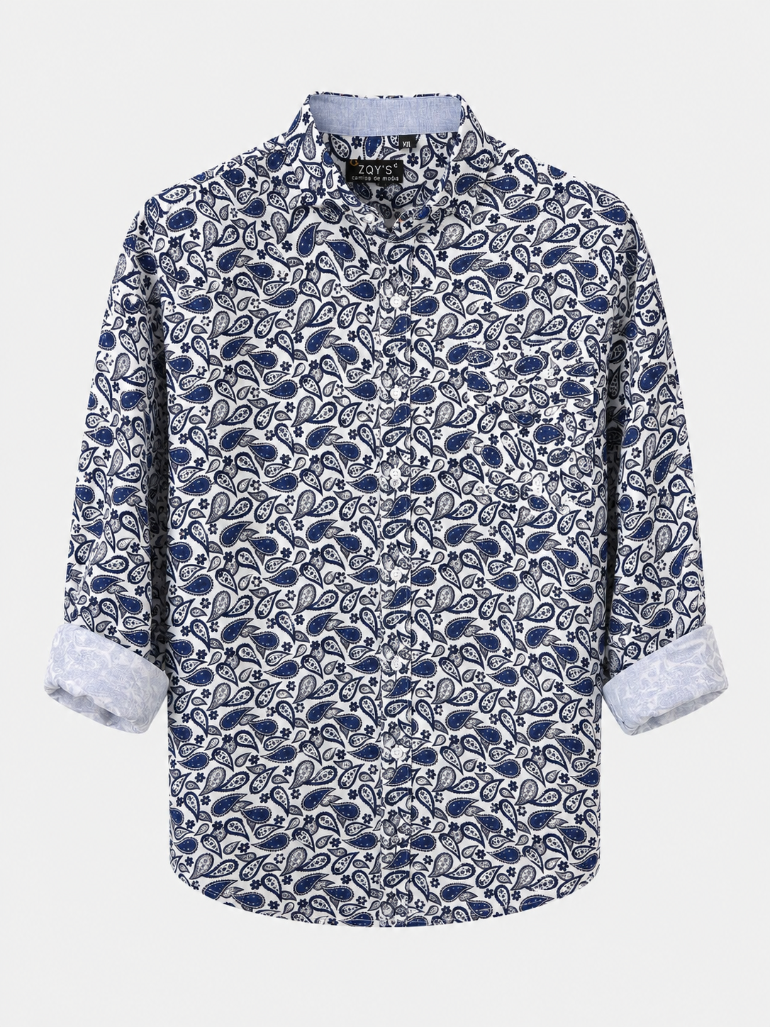 Camisa Blanca Estampado Cachemir