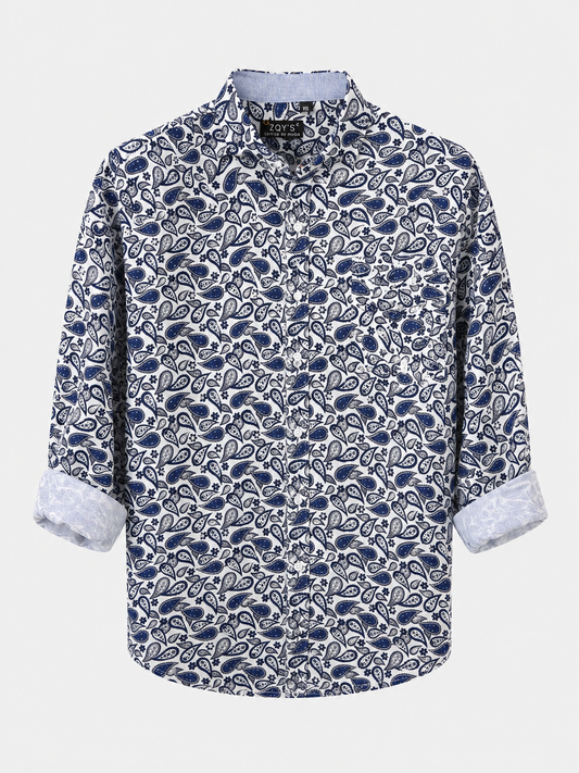 Camisa Blanca Estampado Cachemir