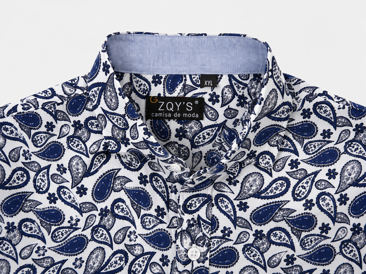 Camisa Blanca Estampado Cachemir