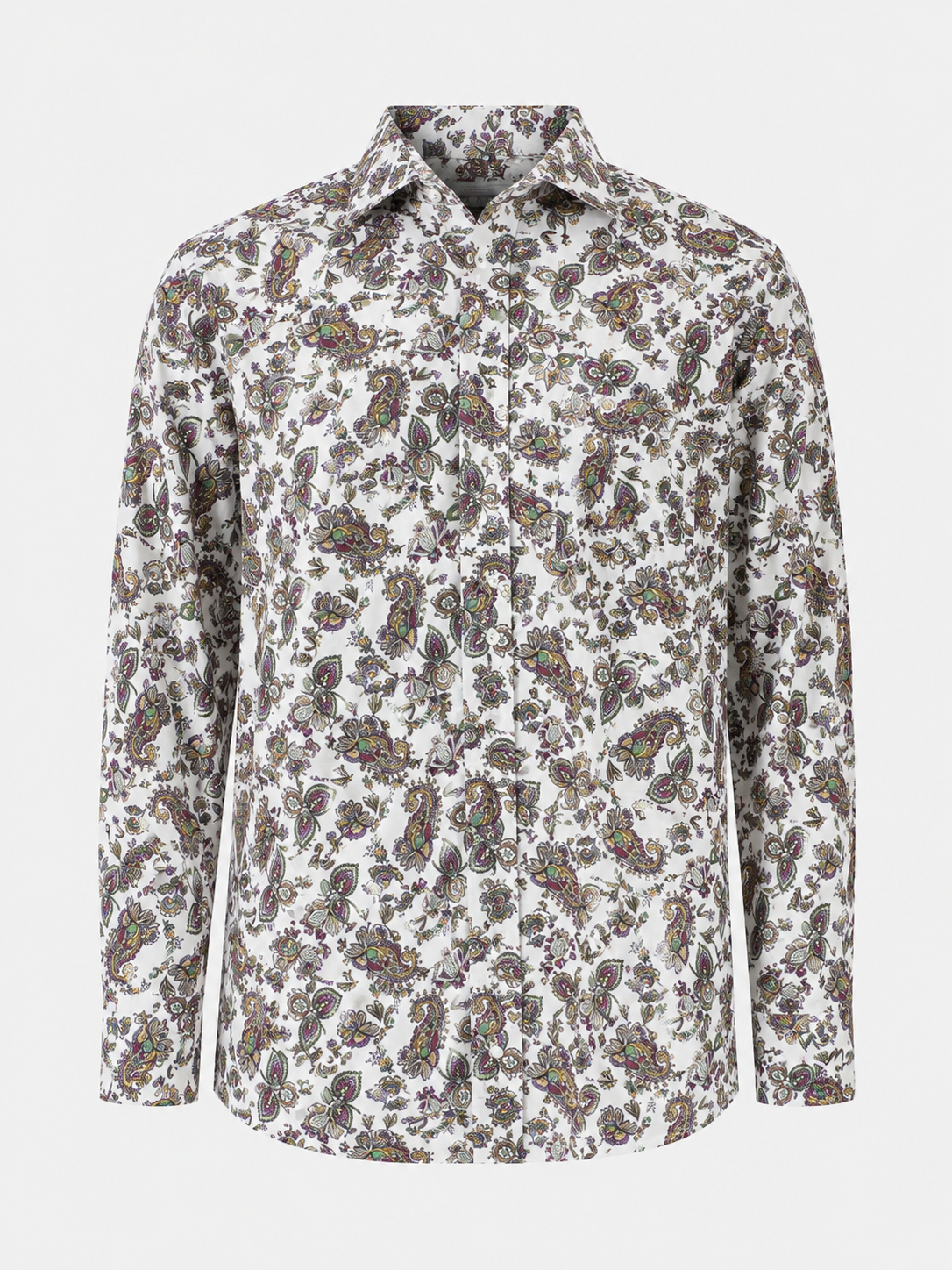 Camisa Blanca Estampado Cachemir Multicolor