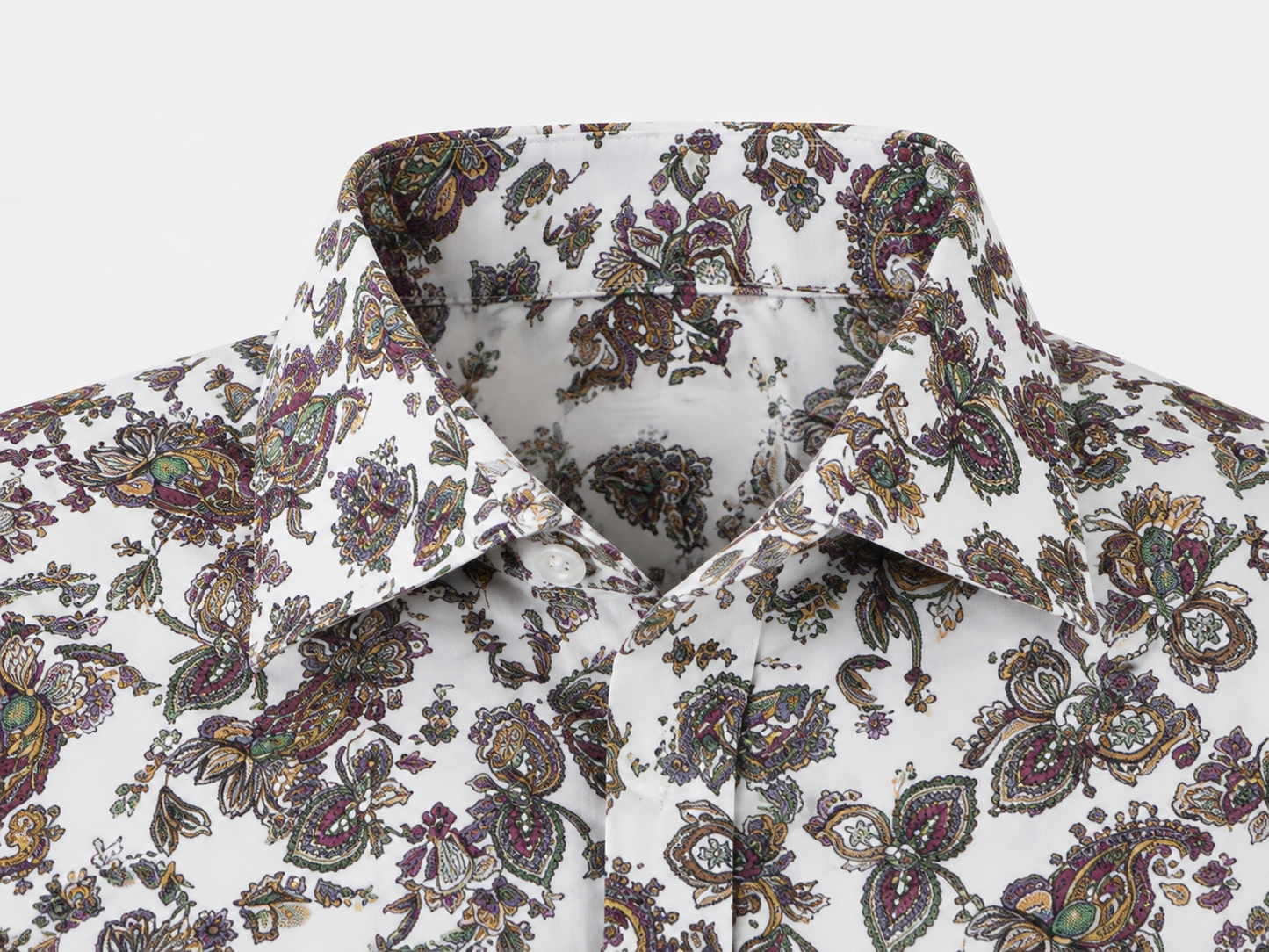 Camisa Blanca Estampado Cachemir Multicolor