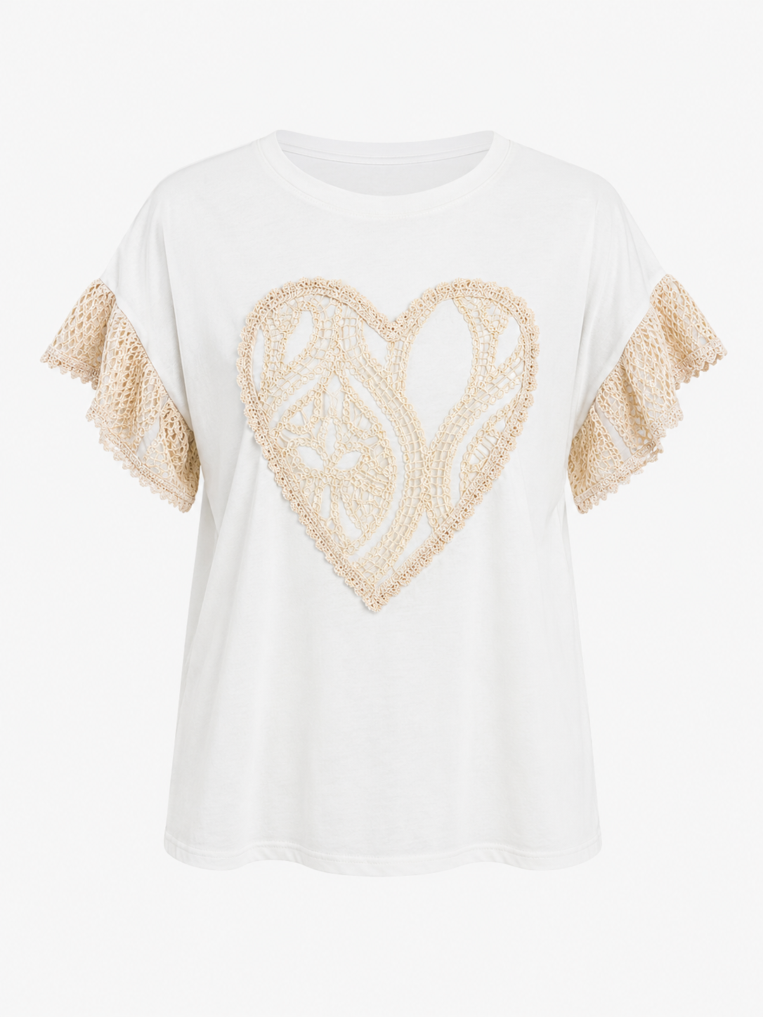 Camiseta con corazón crochet