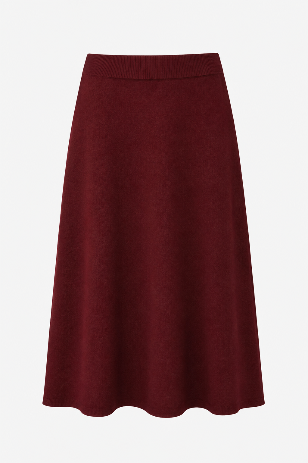 Conjunto de Punto Burdeos con Falda Midi