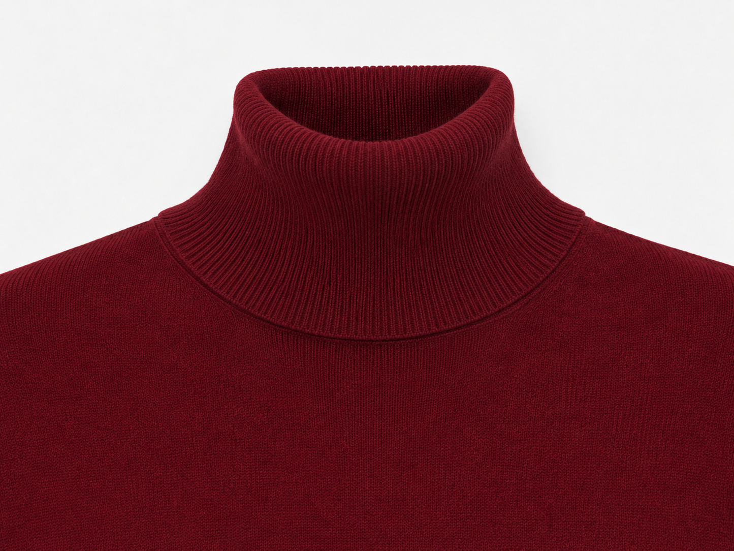 Jersey Burdeos de Punto con Cuello Alto