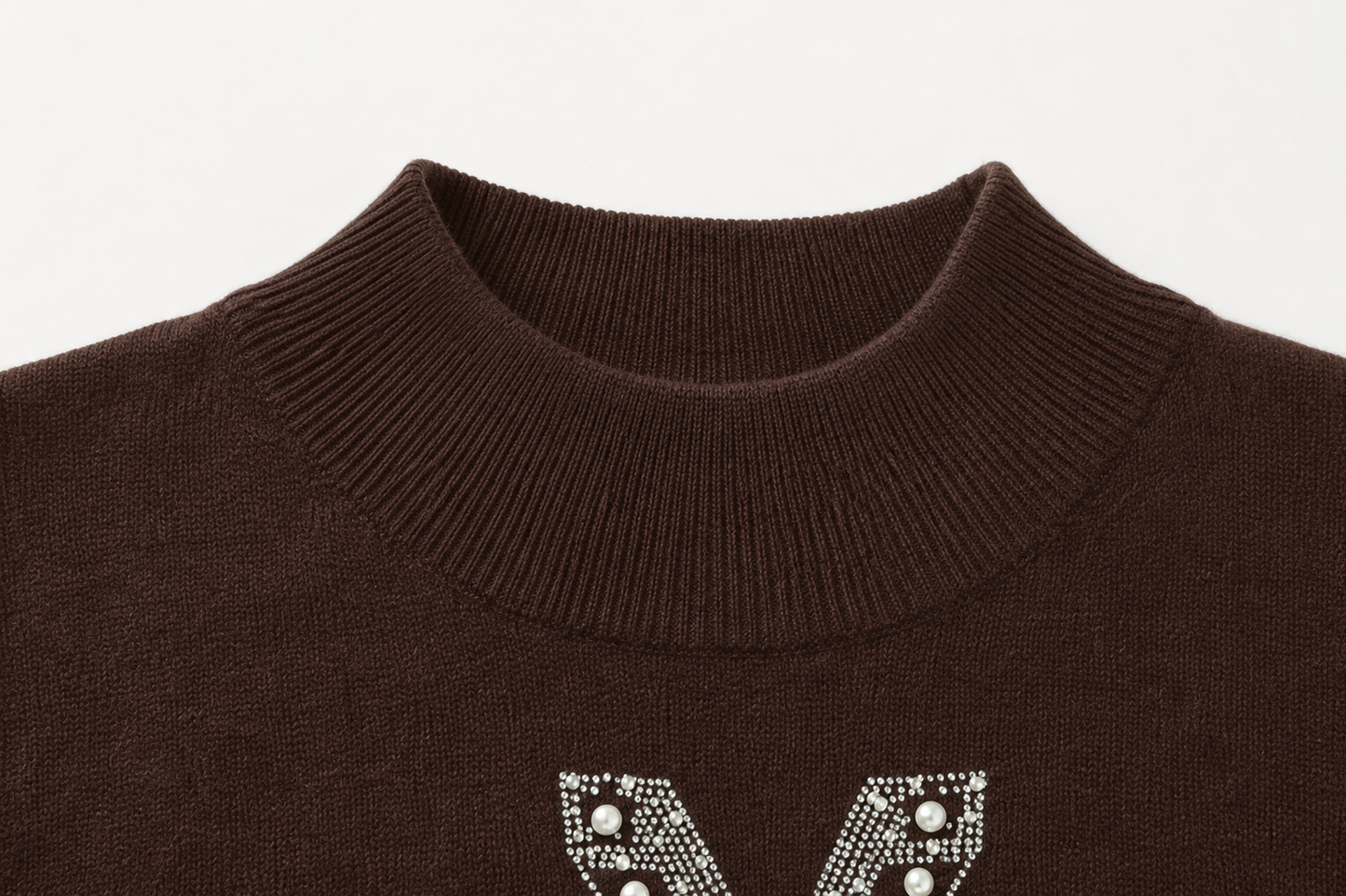 Jersey de Punto Chocolate con Pedreria
