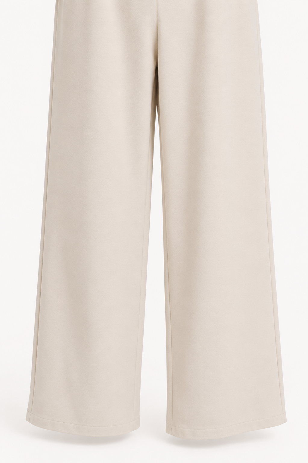 Pantalón Palazzo Beige con Cinturón Marrón