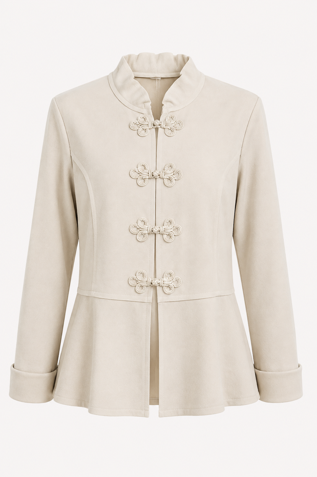 Chaqueta Beige con Cierres Orientales