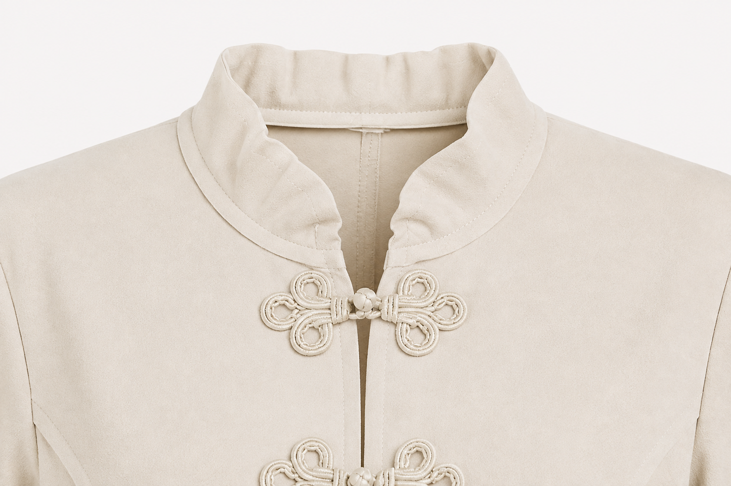 Chaqueta Beige con Cierres Orientales