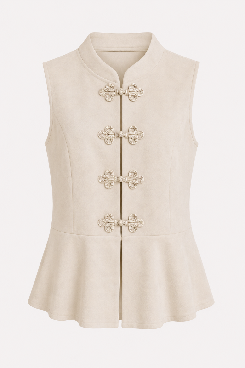 Chaleco Beige con Cierres Orientales
