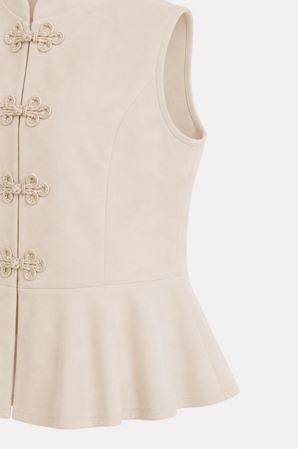Chaleco Beige con Cierres Orientales