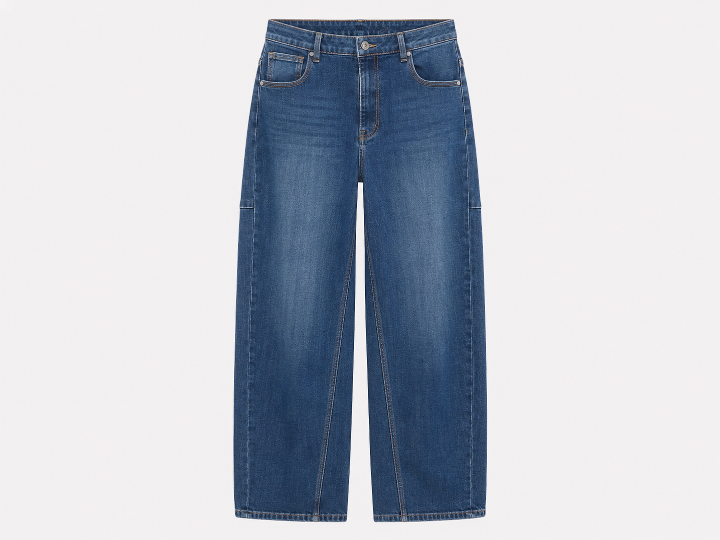 Jeans Azul Denim con Costuras Decorativas