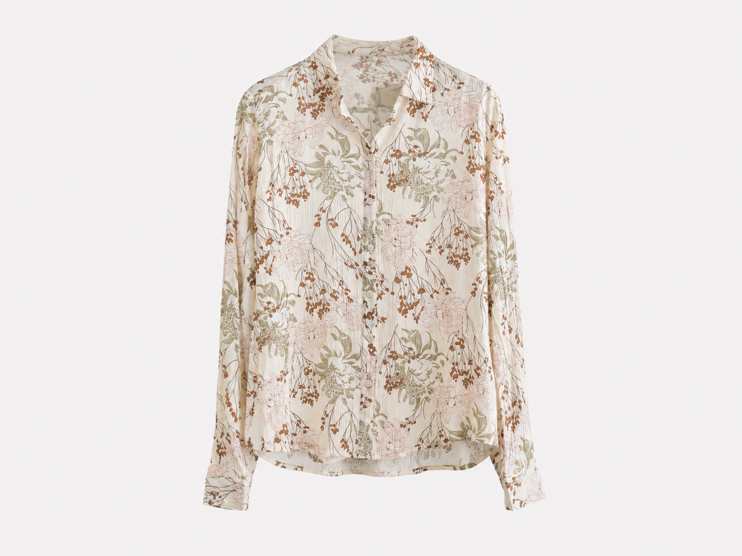 Blusa Bambula Beige Estampado Floral