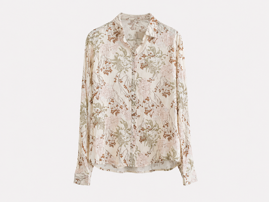 Blusa Bambula Beige Estampado Floral