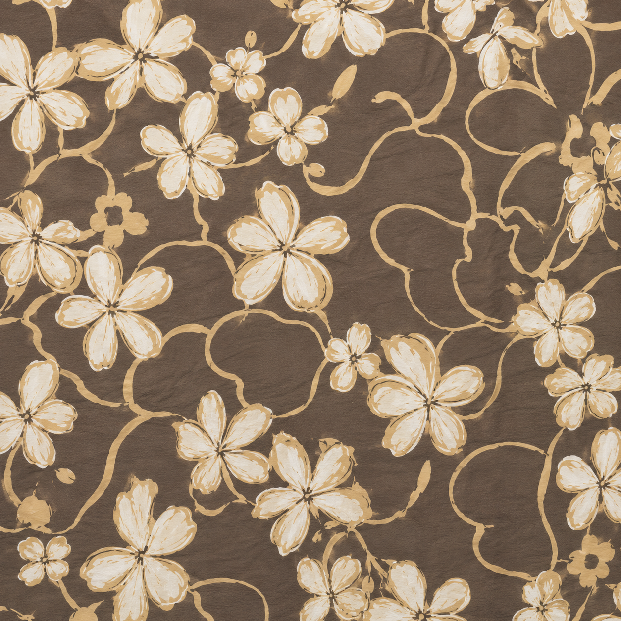 Blusa Beige Estampado Floral Viscosa y Lino