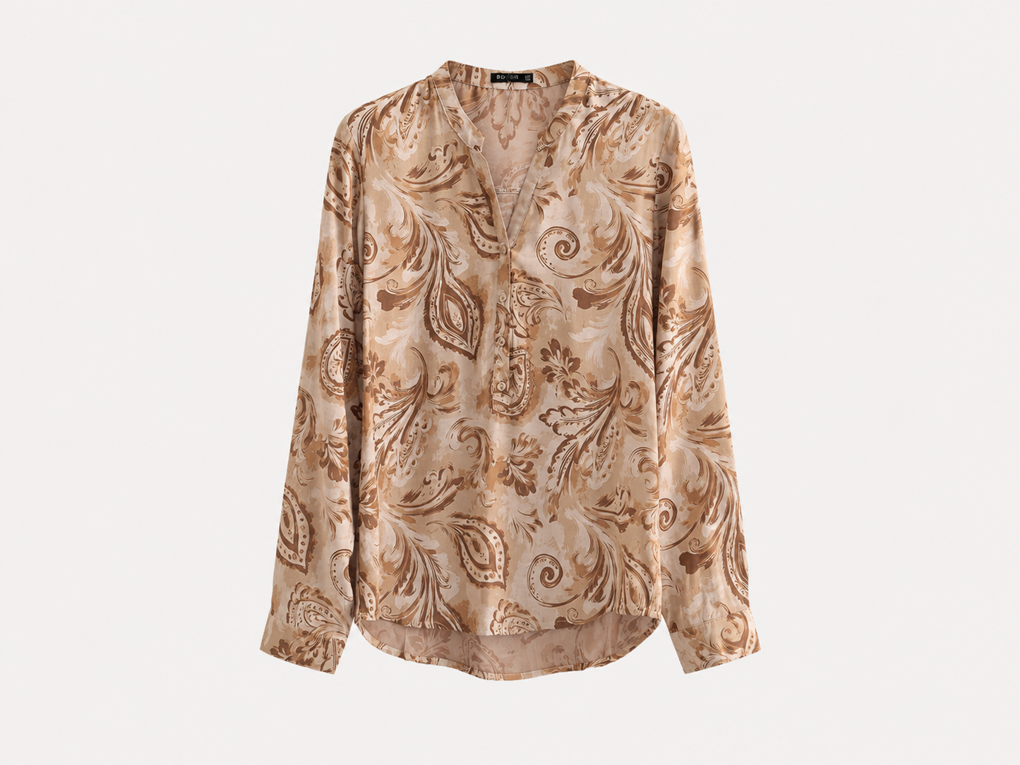 Blusa Beige Estampado Cachemir Seersucker