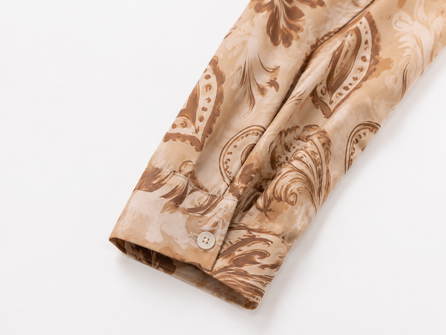 Blusa Beige Estampado Cachemir Seersucker