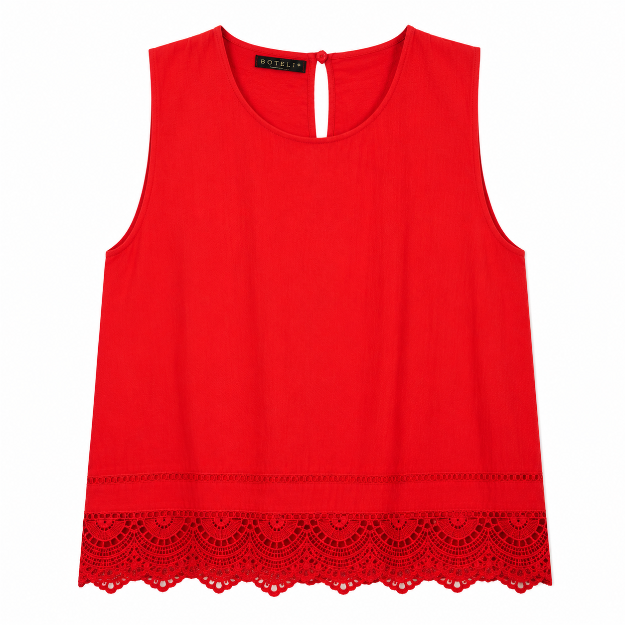 Camisa Roja de Tirantes con Bordado