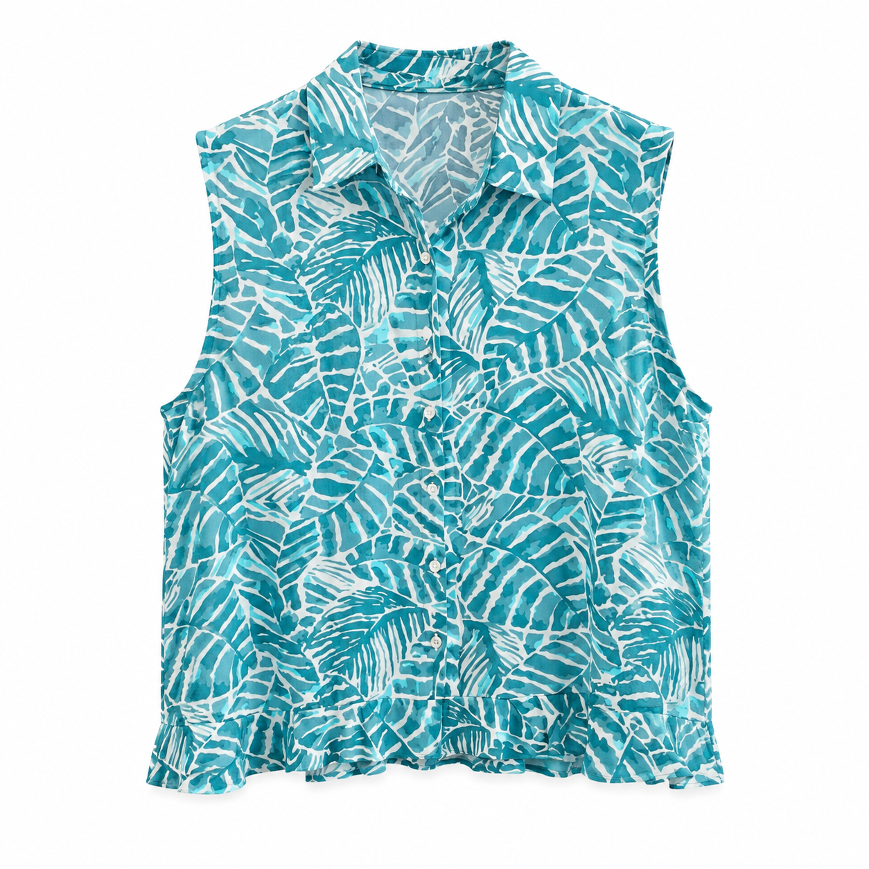 Camisa Estampada Azul de Tirantes
