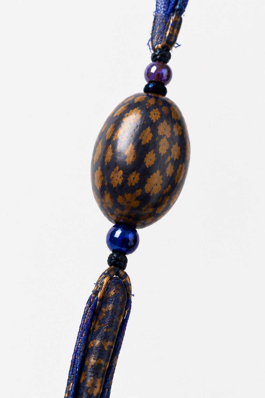 Collar Largo Multitiras Azul con Cadena