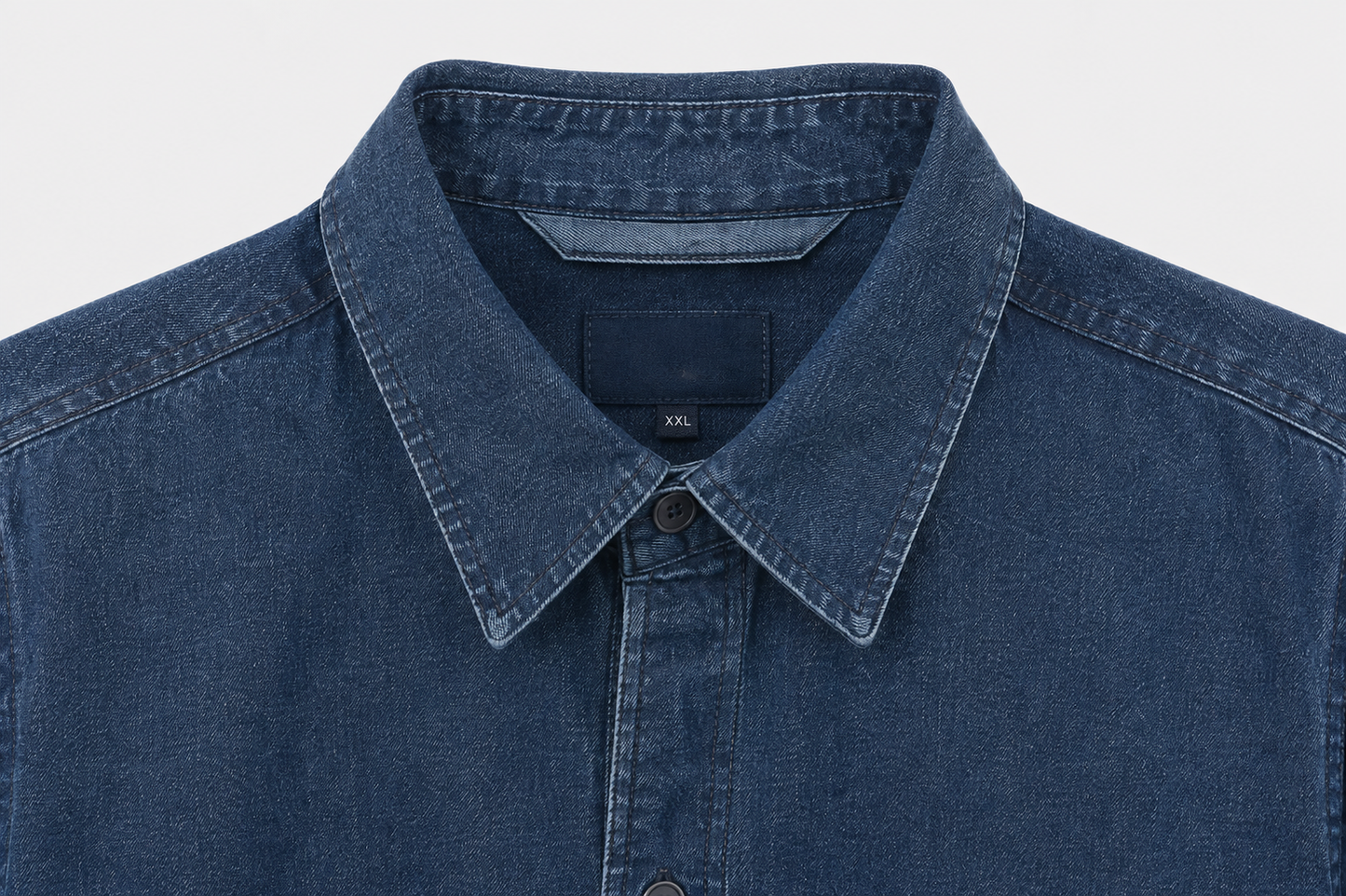 Camisa Denim Azul con Bolsillos y Cremallera