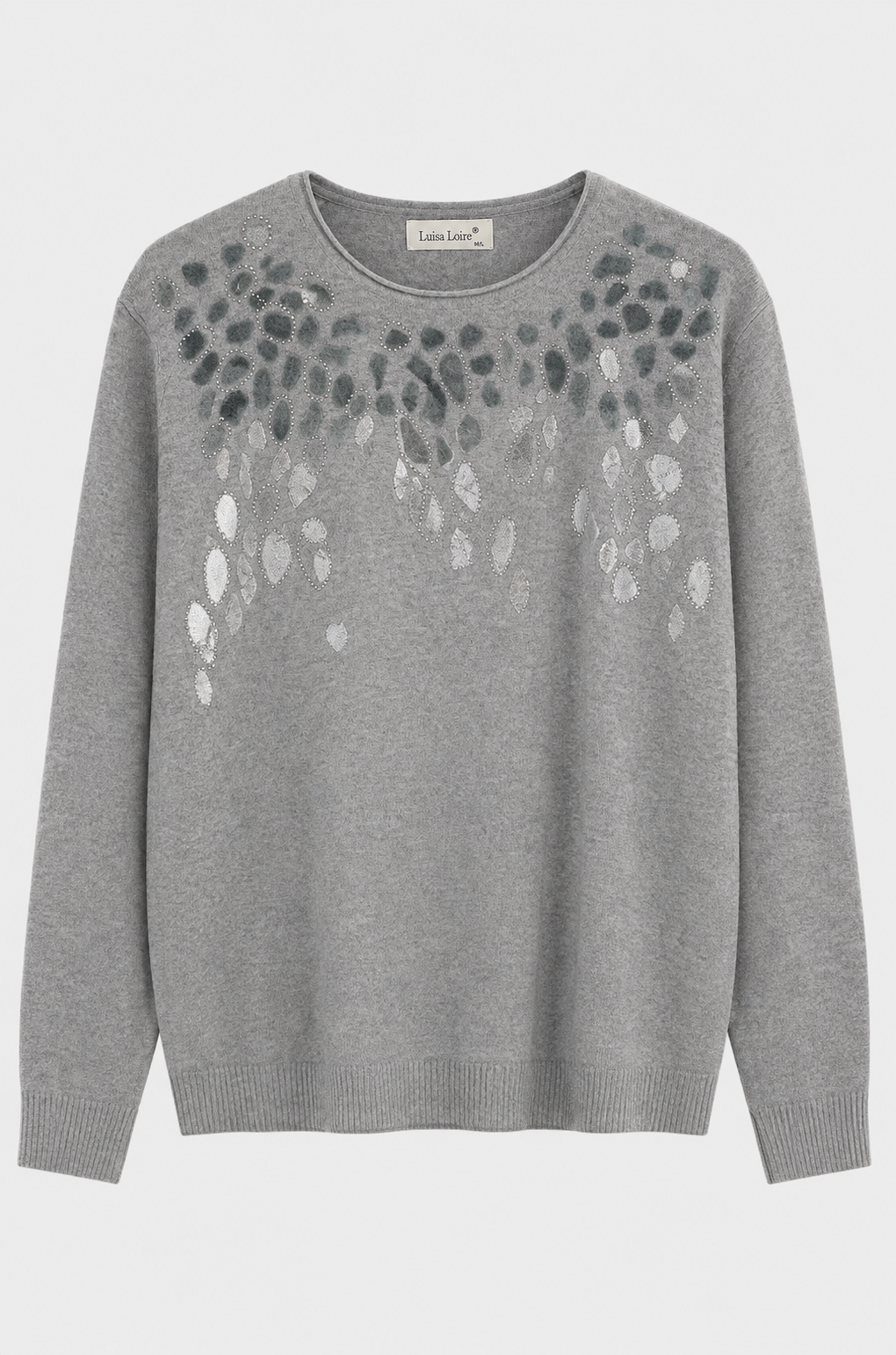 Jersey Luisa con Detalle Animal Print y Strass