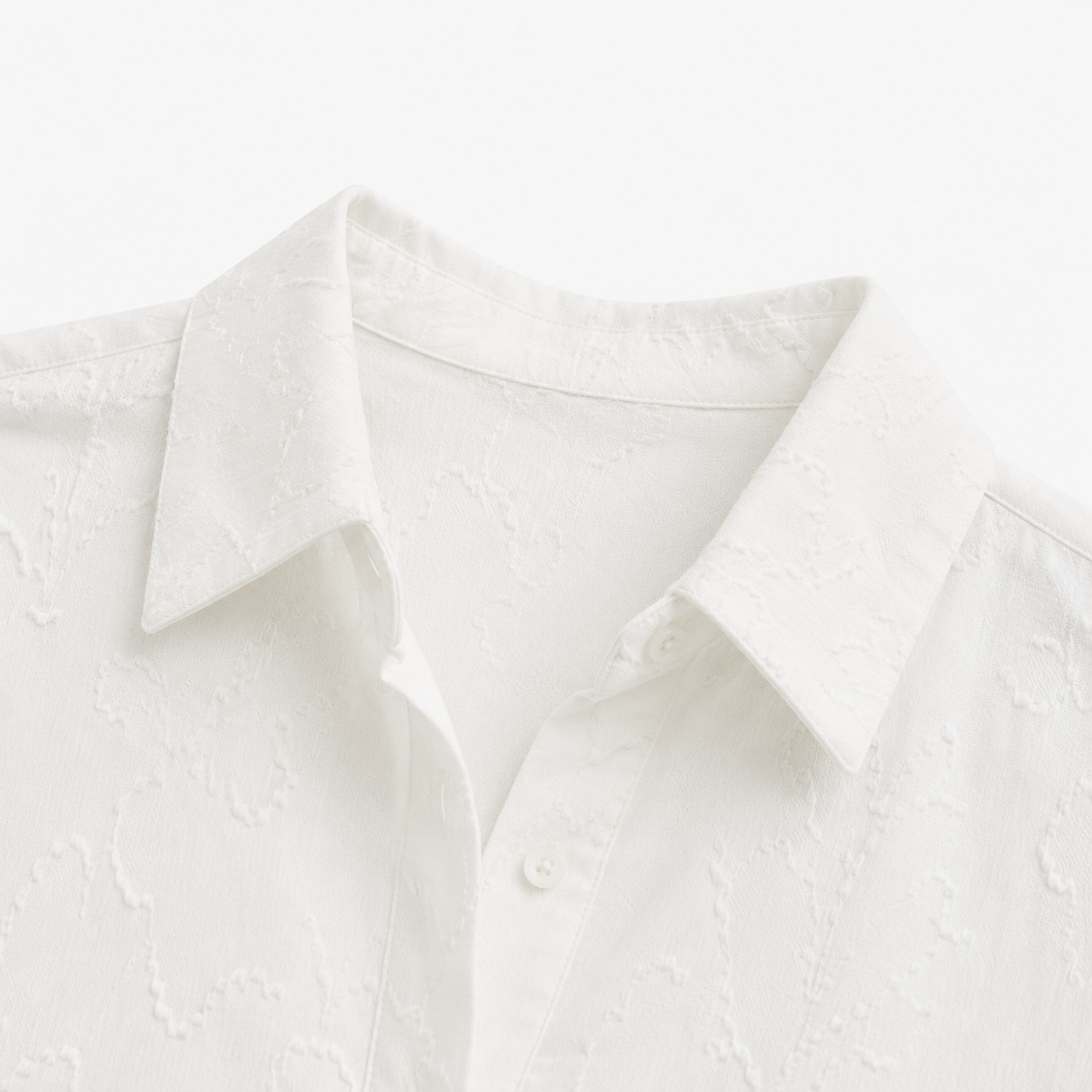 Camisa Blanca Textura Floral