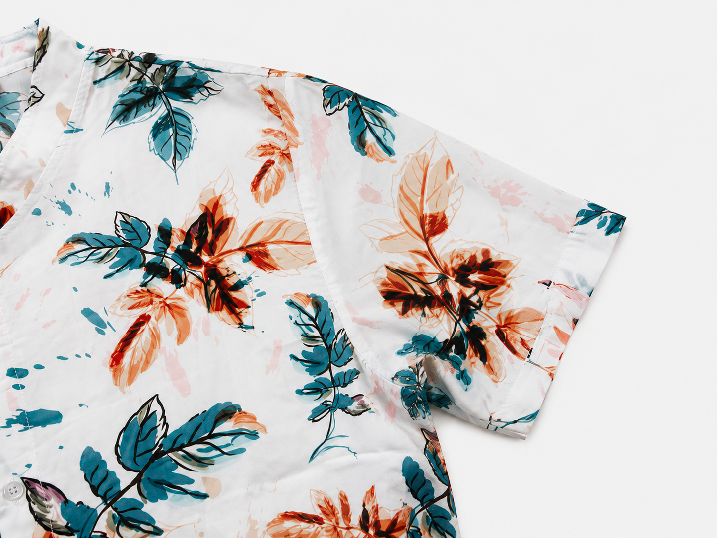 Camisa Estampada Cuello Mao